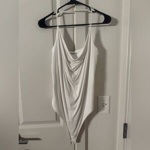 Abercrombie & Fitch White Drape Bodysuit